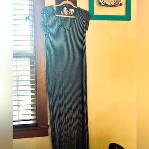 Grey striped maxi dress. Like new